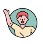 手を上げた男の子のアイコン