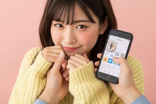 男性の手を両手で握っている女性
